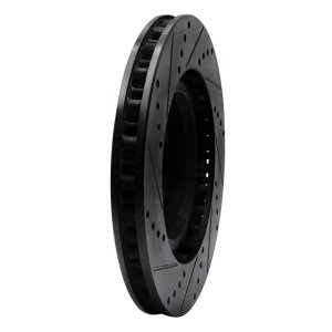 Dodge Viper Brake Rotor (1) - Front Right - R1 Concepts - Drilled & Slotted - Black - `92-`02